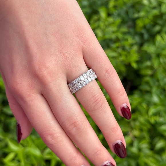 5.76 ct. Pear Cut Lab Grown Diamond Ring 14K White Gold - Picture 4 of 6